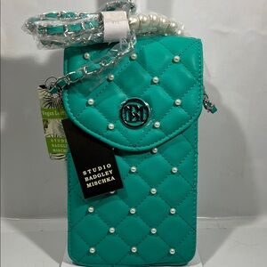 Badgley Mischka Turquoise Quilted Phone Case